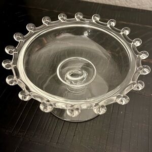 Vintage Heisey Glass Lariat pattern pedestal candy dish compote #1540 1942-1957
